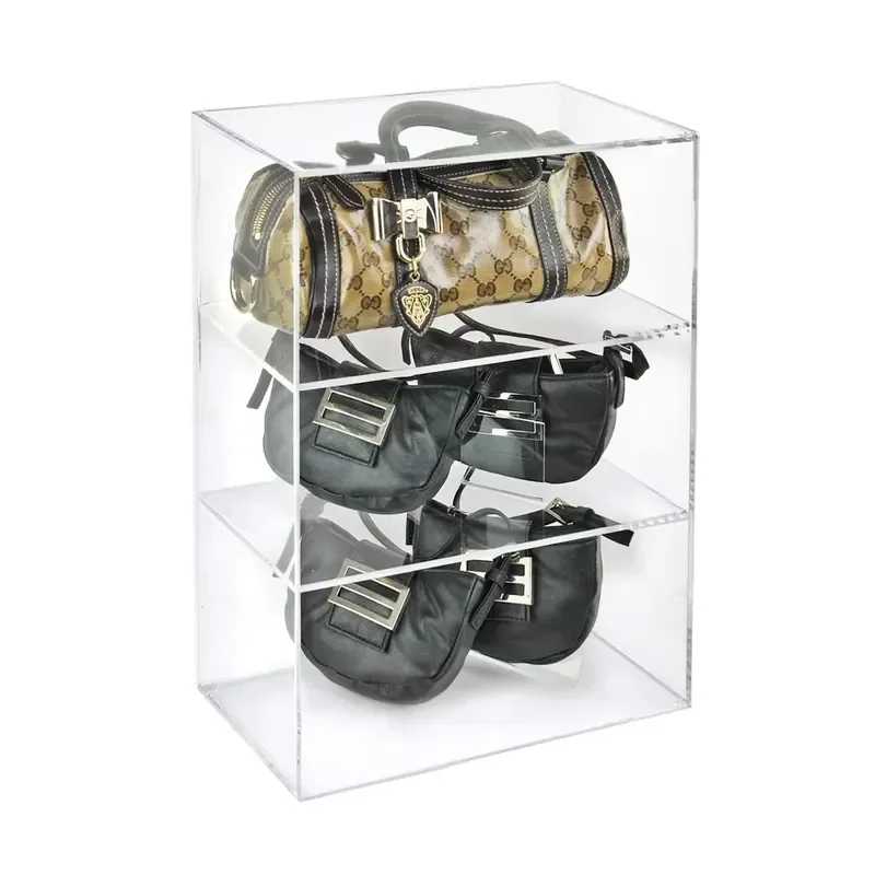 Acrylic Display Cabinet with Lock for Retail Store Rectangle Clear Locked Acrylic Showcase for Merchandise Display