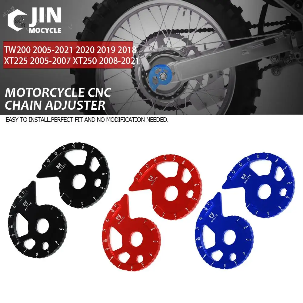 

Aluminum Motorcycle Accessories Chain Adjuster Regulator FOR Yamaha TW200 2005-2021 XT225 2005-2007 XT250 TW XT 200 2008 09-2021