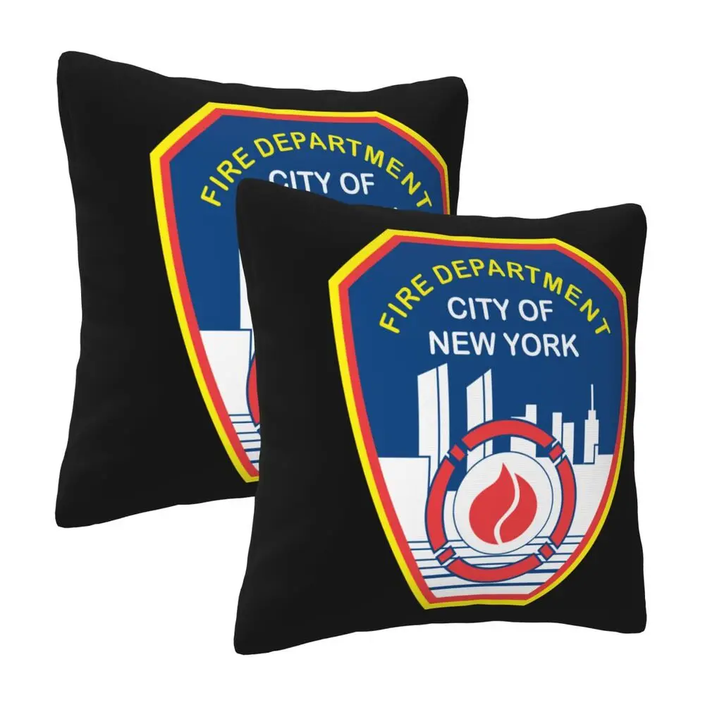 NEW FDNY Fashion Pillowcases Decorative Pillow Covers Soft and Cozy 2 PCS