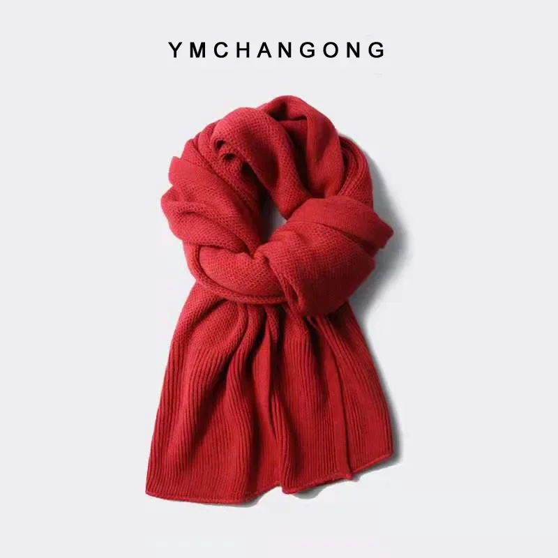 وشاح سترة شتوي طويل جدًا بأكمام سميكة، شال محبوك من الصوف والكشمير للنساء، Lmitation 2022