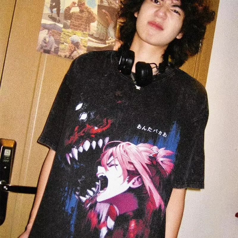 

Новая футболка Eva Graphic 2026 года: мужская летняя одежда в стиле Y2K, повседневная футболка с коротким рукавом, женская винтажная футболка из выстиранного хлопка, топ для спортзала