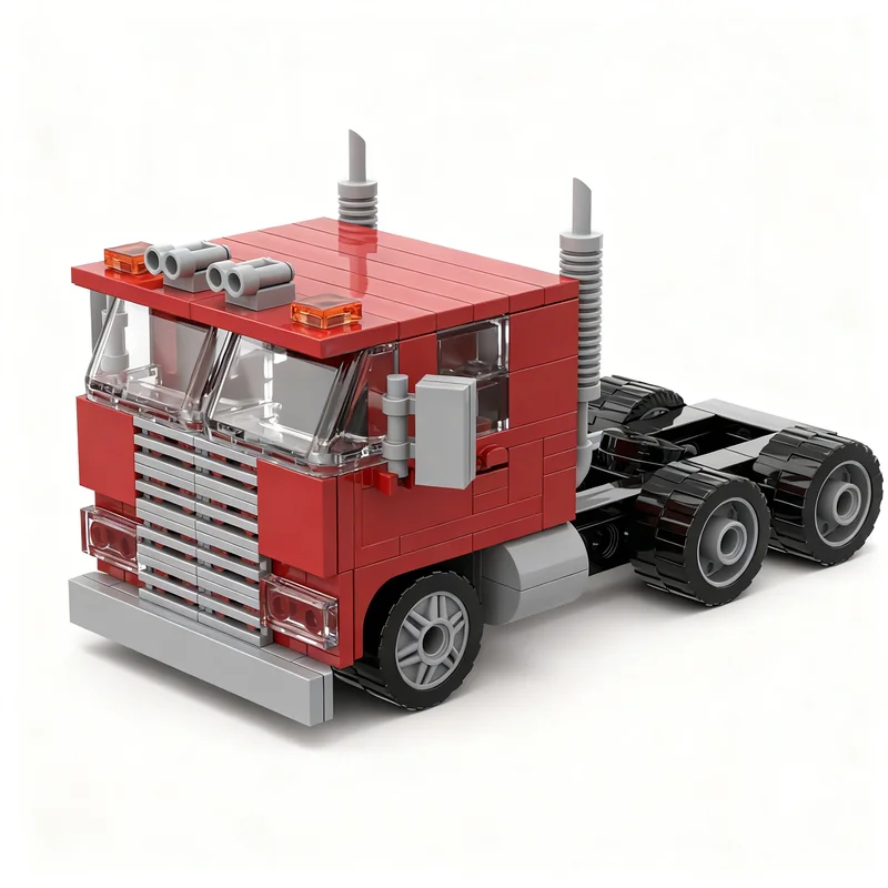 158pcs MOC Kenworth Cabover Day-cab City Champions Model Building Blocks Toys Construction Christmas Gift Assemble Birthday
