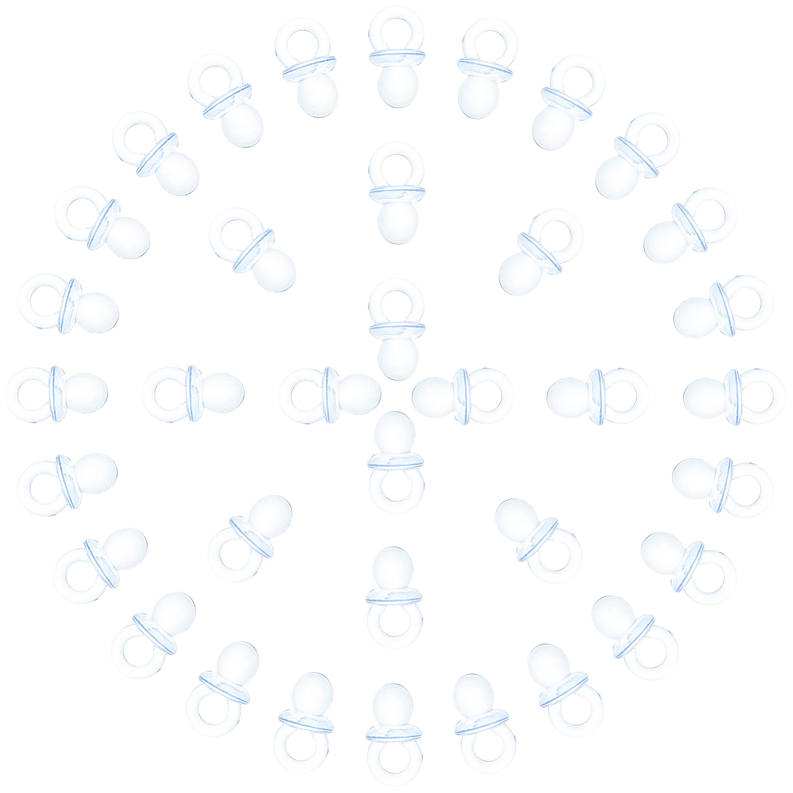 

50pcs Mini Pacifiers for Baby Shower Games Girl Table Decorations Party Favors DIY Crafts Bulk Packaging