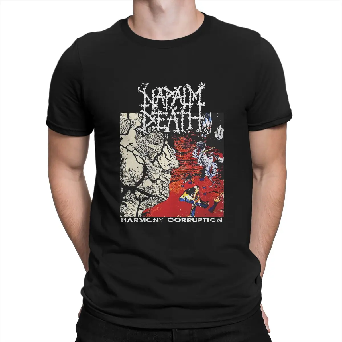 

Men T-Shirts Poster Casual Pure Cotton Tee Shirt Short Sleeve Napalm Deaths Band T Shirt O Neck Clothing 4XL 5XL