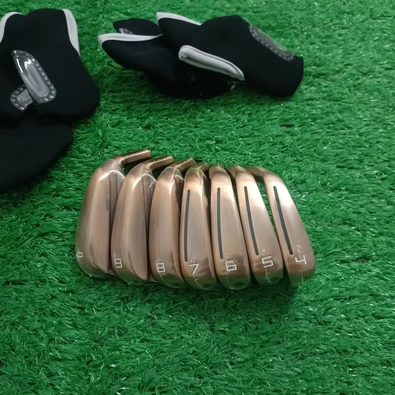 STLF العلامة التجارية الجديدة مكاوي الغولف النحاس اللون مجموعة 456789p مع رمح وقبضة نادي الغولف الحديد مجموعة 7 قطعة غطاء رأس مجاني #4