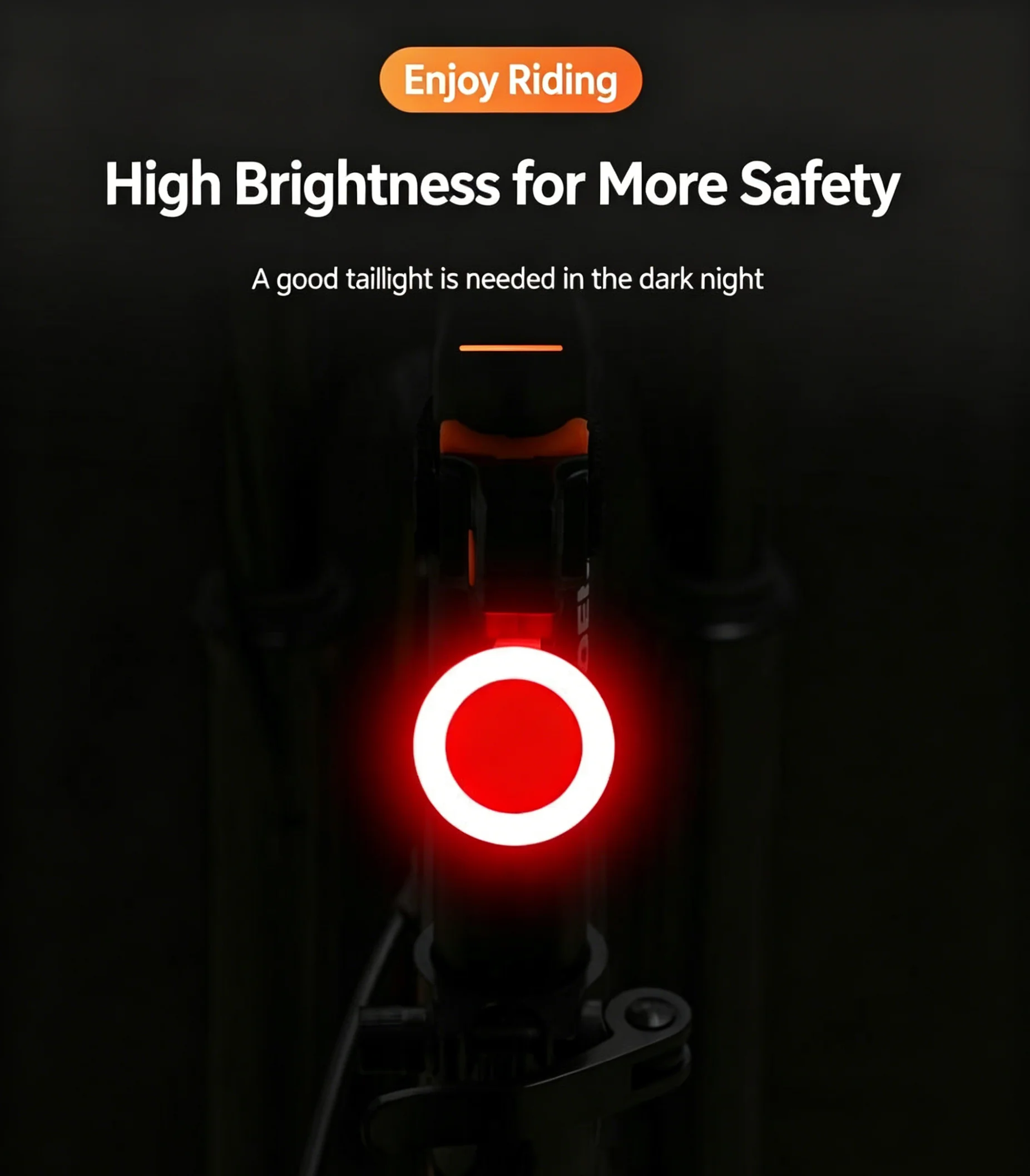 Lanterna Traseira LED para Bicicleta Ultra Brilhante Recarregável por USB para Segurança em Bicicletas de Montanha