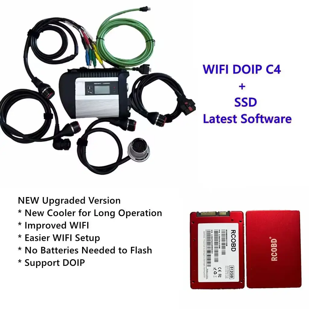 

2024.06 MB Star DoIP C4 SD Connect Compact 4 Multiplexer Full Cables for Mercedes Car Diagnostic Tool