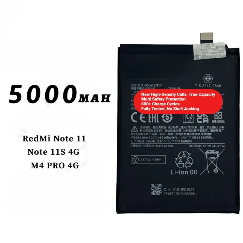 BN5D for Xiaomi Redmi Note 11/Note 11S 4G/M4 PRO 4G Phone Battery 0 Cycle High Capacity Battery Replacement Bateria  with Tools