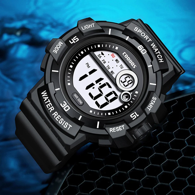 Homens de luxo relógios marca novo esporte pulseira silicone à prova dwaterproof água relógio digital masculino luminoso led masculino 2025 relogios masculinos