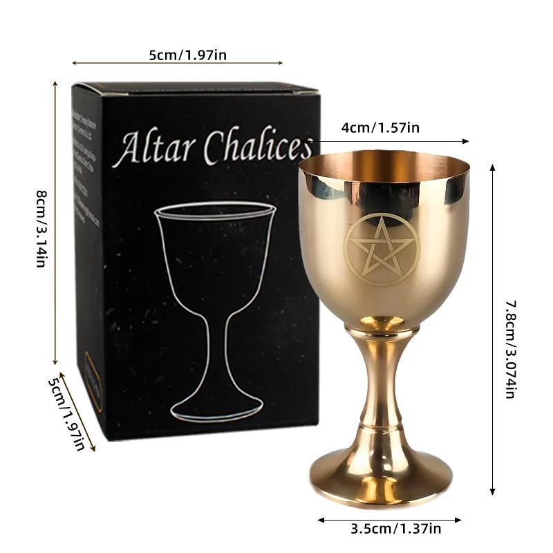 High Quality Tarot Altar Chalices Copper Goblet Spiral Pentacle Celtic Knot Witch Magic Spells Rituals Water Element Ceremonial