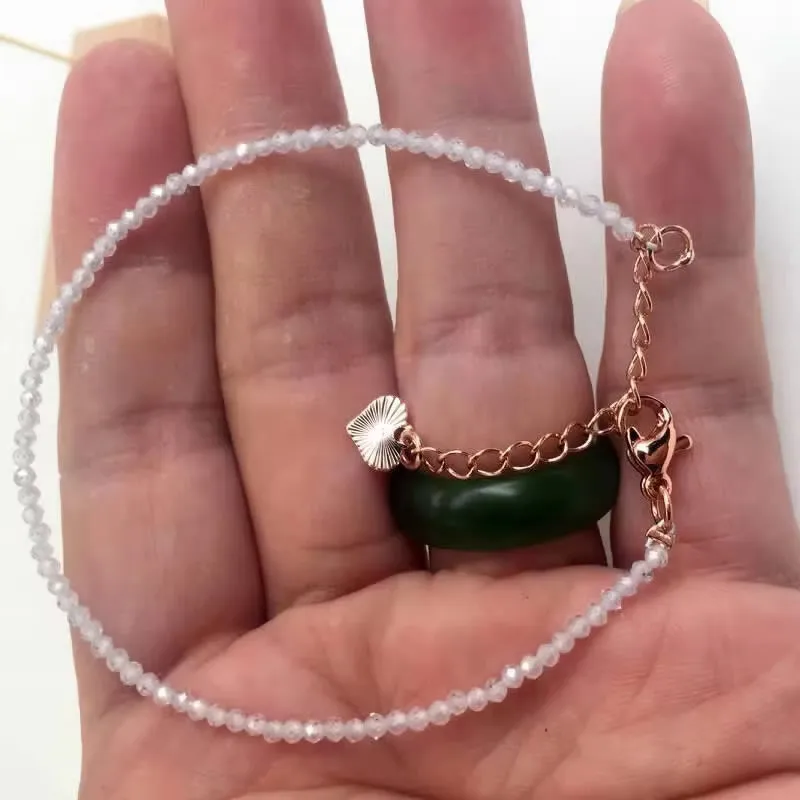Natural Stone Beads Necklace & Bangle Bracelet Set, Luxury