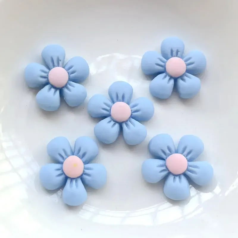 20PCS Spring color Resin Flowers Flatback Cabochon DIY Jewelry/Craft Scrapbooking Decoration,22mm