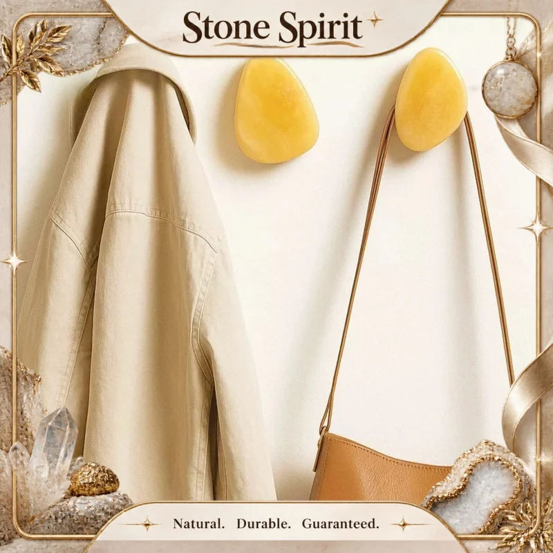 【Natural】Nordic Luxury Natural Jade Hook, Designer Style Coat Hanger for Hotel, Living Room, Entrance & Door Back Decor
