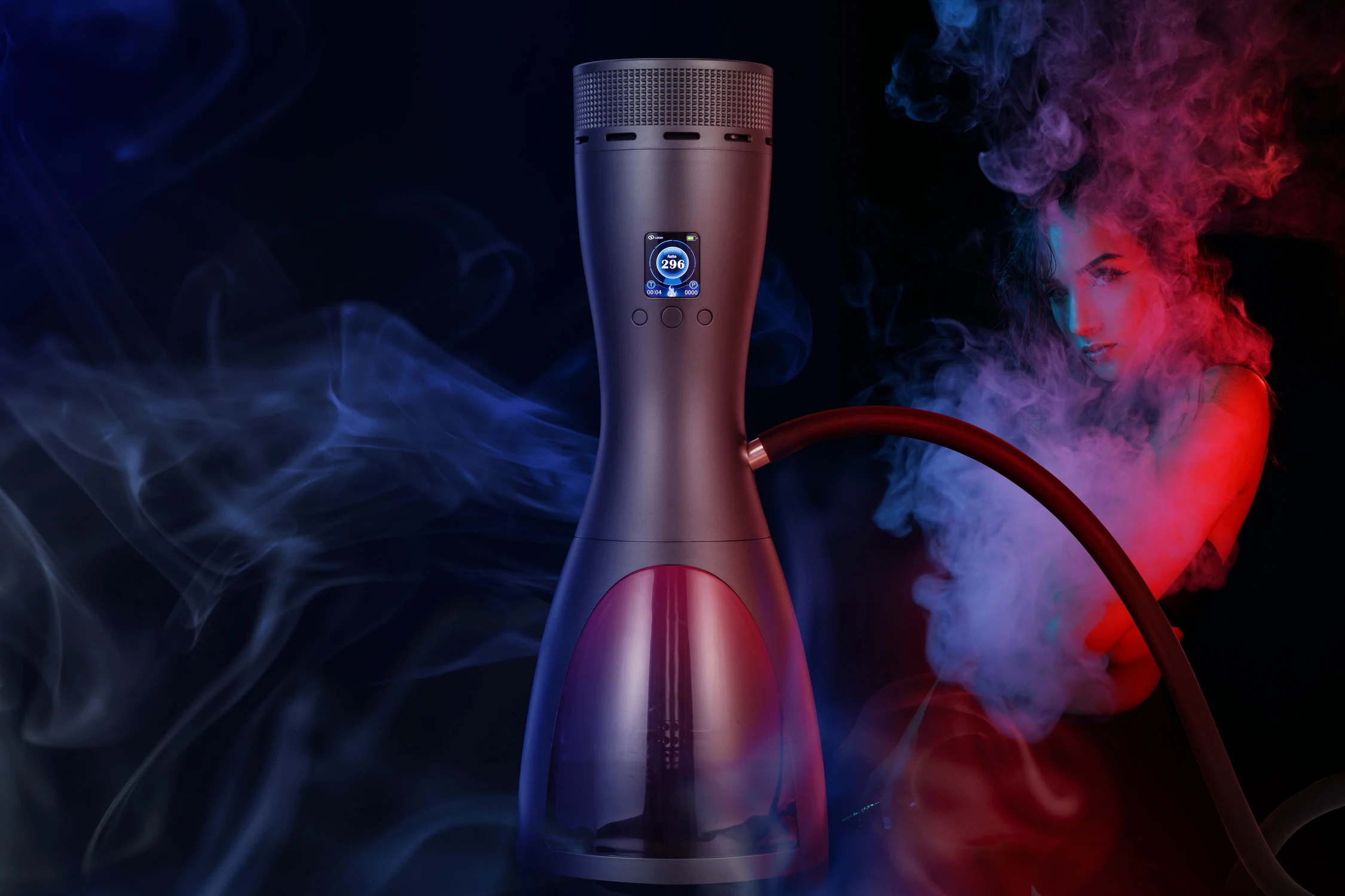 ホットセール中！LUKAH電動シーシャセット ステンレス製 オープンシステム 取り外し可能バッテリー 電子シーシャ