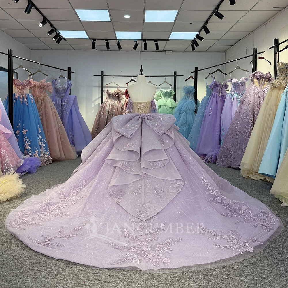 Attractive Tiered Dress Quinceanera Dresses 15 Ans Lacing Up Lace Appliques Off the Shoulder Customized Vestidos De 15 Customize