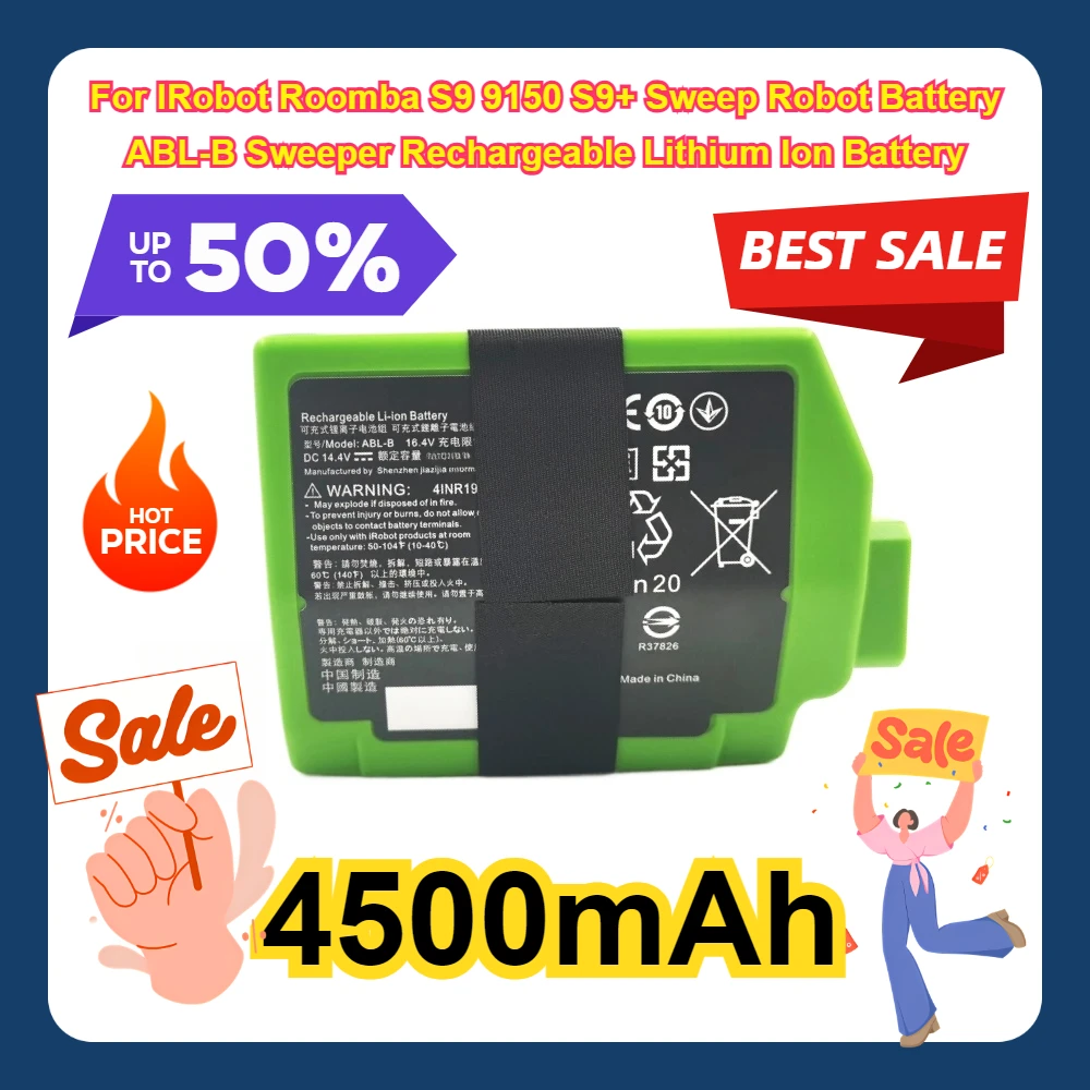 4500mAh For IRobot Roomba S9 9150 S9+ Sweep Robot Battery ABL-B Sweeper Rechargeable Lithium Ion Battery