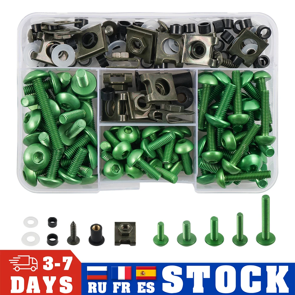 177PCS Motorcycle Complete Fairing Bolts Kit Screws Nut For KAWASAKI VERSYS 650 NINJA 300 400 650 ZX6R VULCAN S 650 ZX10R KLX250