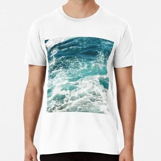 Blue Ocean Waves S to 5XL Made in the USA T-Shirt