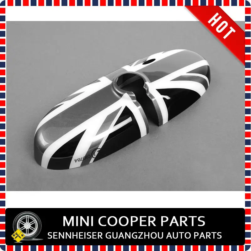 Brand New ABS Plastic UV Protected Original Black Union Jack interior mirror for 07-16 mini cooper R55 R56 R57 (1 Pcs/Set)