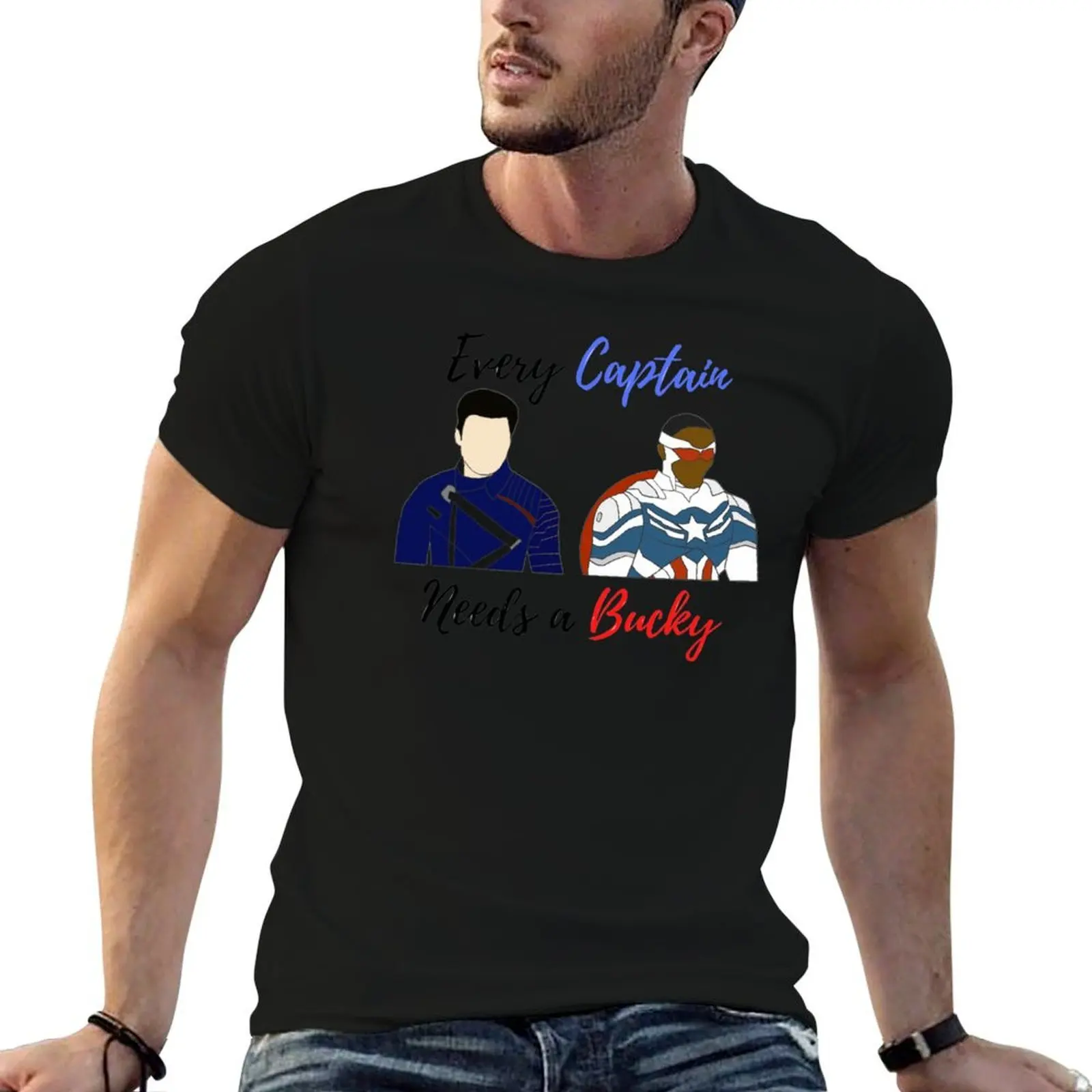 every captain needs a bucky new costumes T-Shirt Stylish Print Short Sleeve Tee