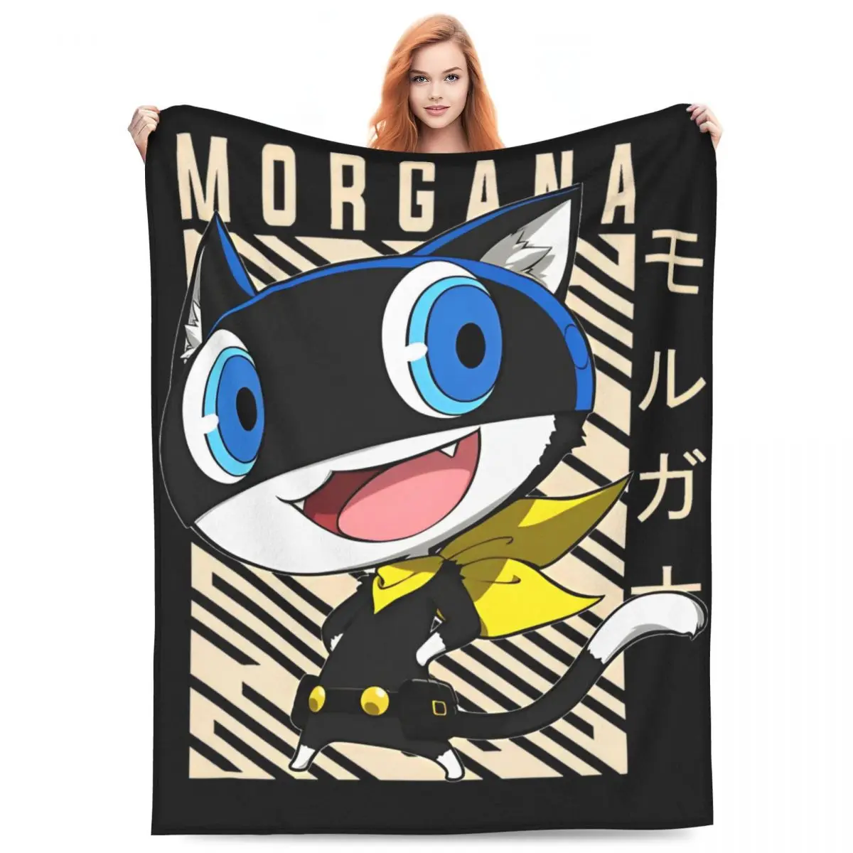 Personas 5 Morgana Knitted Blanket Flannel Throw Blankets Bedding Couch Personalised Lightweight Bedsprea