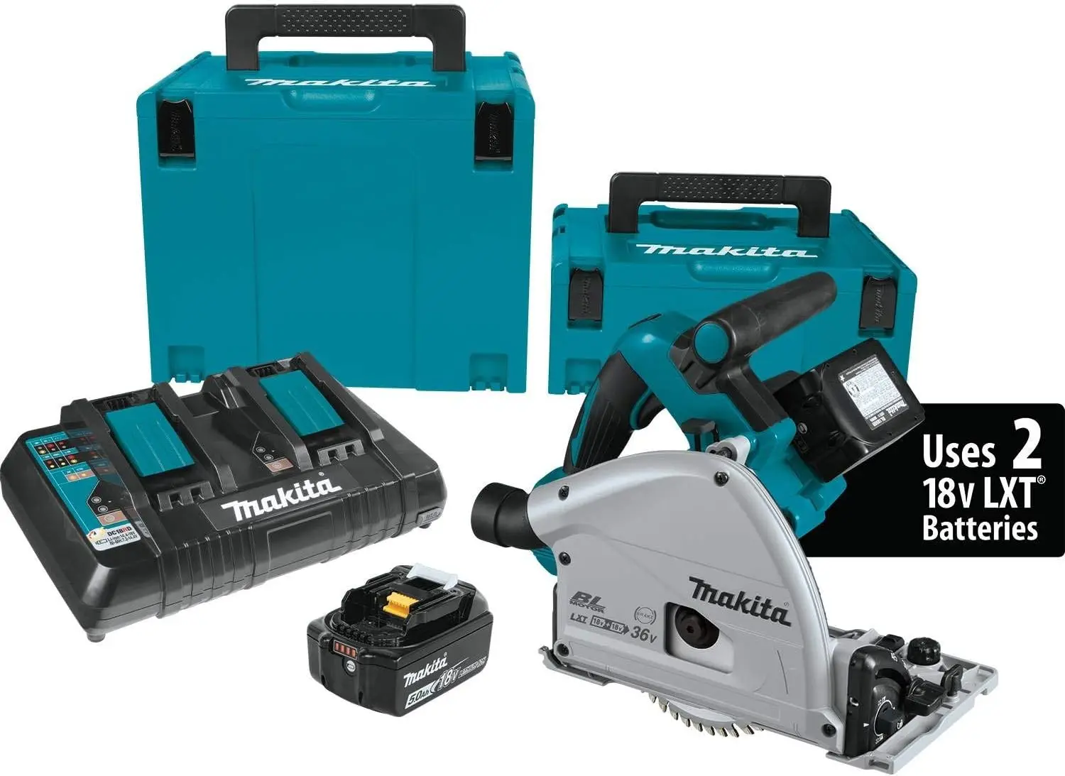 

Makita XPS01PTJ 18-вольтовая X2 LXT литий-ионная (36 В) бесщеточная Беспроводная 6-3,5-дюймовая циркулярная пила с глубоким вырезом (1/2 Ач) с 199140-0 39