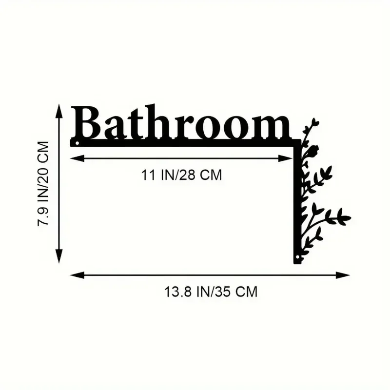 1PC Minimalist Metal Bathroom Door Topper Sign Stylish Featherless Home Decor for Independence Day