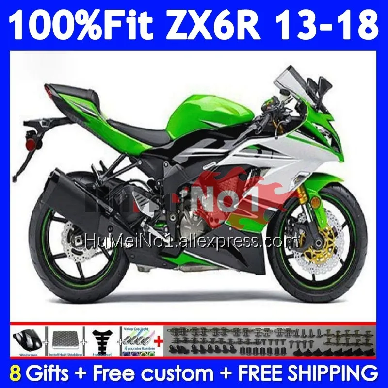 Factory Green Body For KAWASAKI NINJA ZX 6R 636 ZX-6R 209No.0 ZX6R 13 14 15 16 17 18 2013 ZX636 2014 2015 2016 2017 2018 Fairing