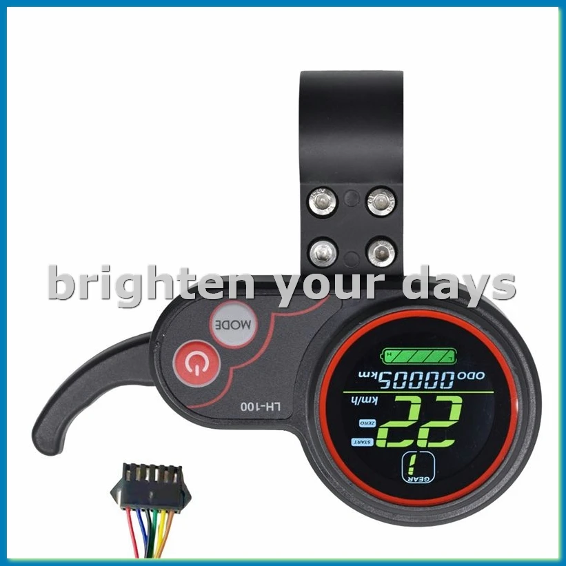 

LH100 LCD Display Dashboard 24V-60V Throttle Meter for Electric Scooter/Ebike Speedometer(SM Plug 6PIN)-A23U