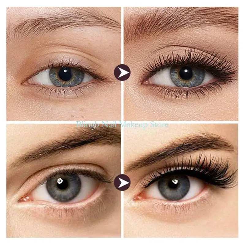 28ta Iron Wand Mascara、新しいブラシレスメタルワンドマスカラブラックウォッシャブルメタルマスカラス、防水性の長持ちするカールリングまつげ
