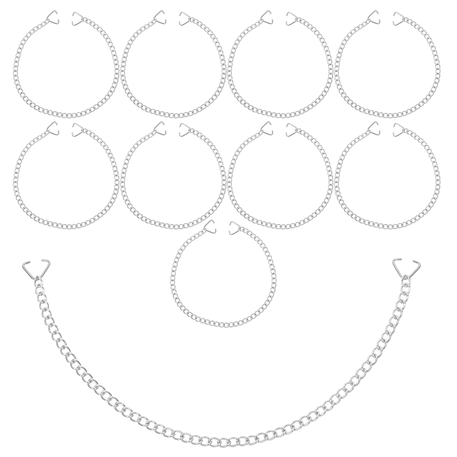 

10pcs Hanging Chain Stainless Steel Doorplate Plant Basket Chains Picture Billboard Ornament Modern Commercial Residential