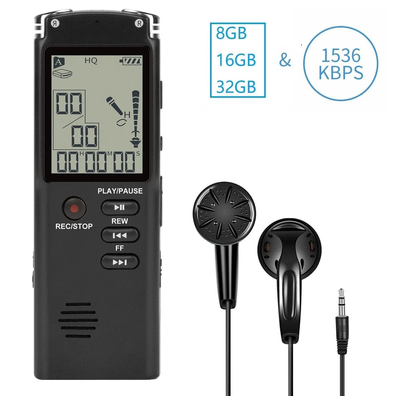 8GB/16GB/32GB Voice Recorder USB Professional 96 Hours Dictaphone Digital Audio Voice Recorder With WAV,MP3 Player