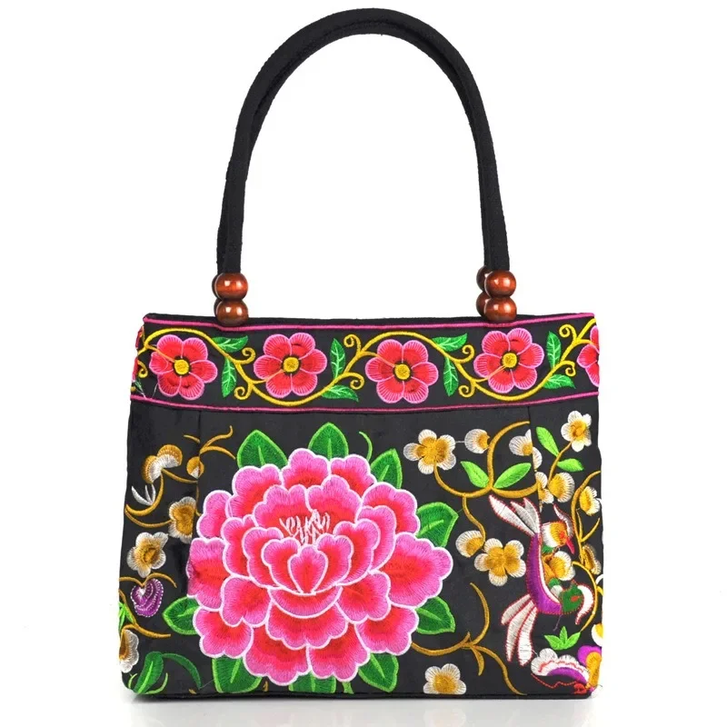 Embroidery Women Shoulder Bag Small Handbags National Style Floral Embroidered Ladies Top-handle Bags Beading Flap Bag Bolsas