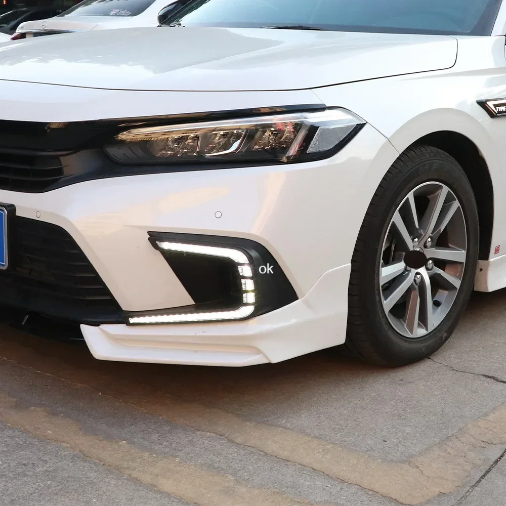 For Honda civic X1 11th 2021-2022 Front Bumper Upgrade LED Dynamic Daytime Running Light Car lights Assembly Tool Accessories