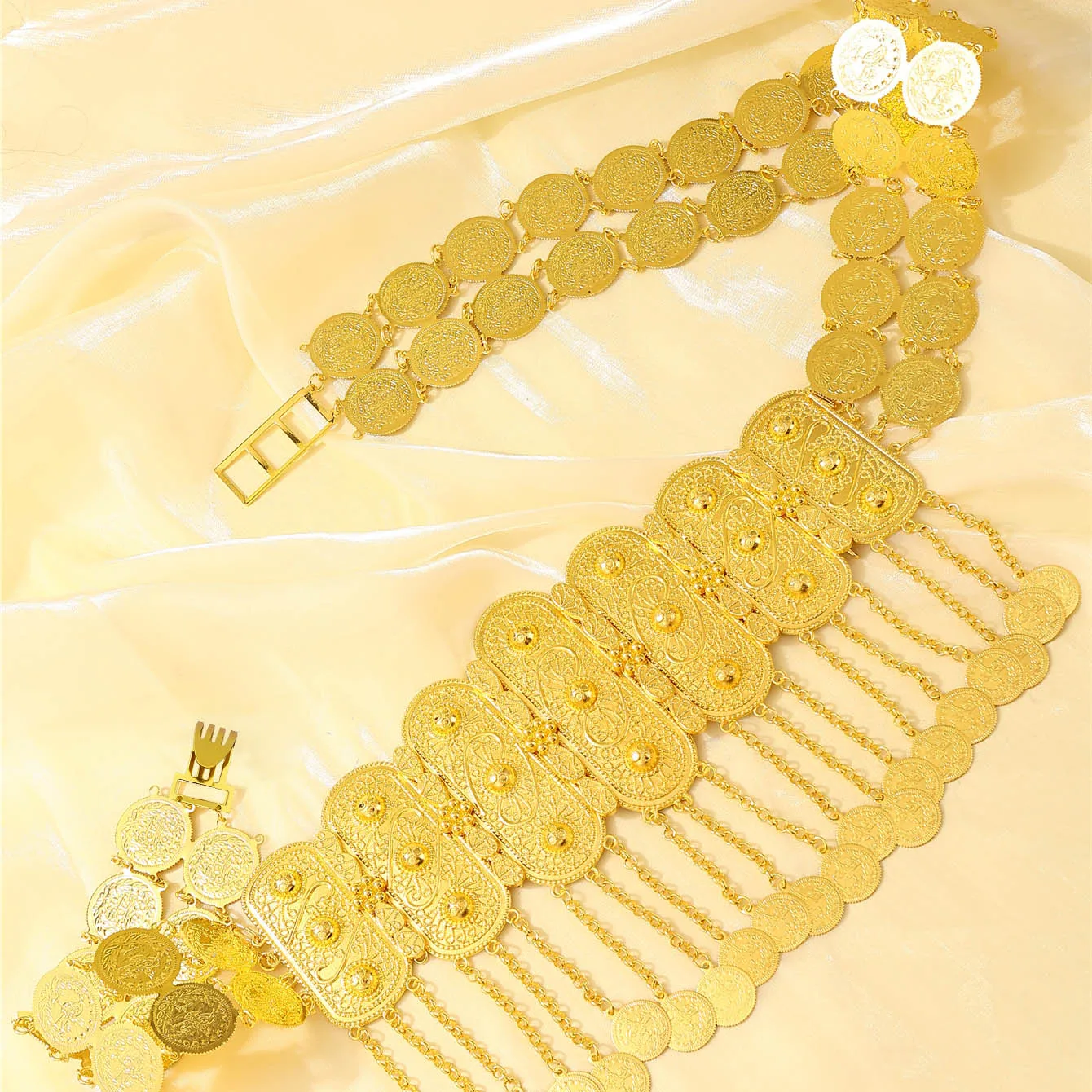 金色のモロッコローブウエストベルト痩身多用途ボディチェーンデイリーパーティーブライダルアクセサリー