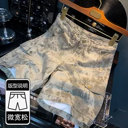 Pantalones cortos vaqueros de camuflaje del desierto para hombre, Shorts Cargo holgados, ropa informal de tendencia de alta gama, 2024