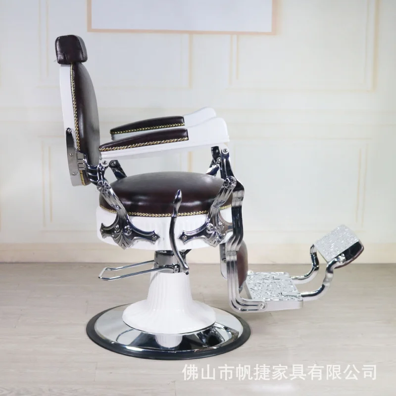 Barber Hair Salons, Reclining Men'S Large Haircuts, Perming, And Dyeing, Vintage Hairdressing Chair With Lif