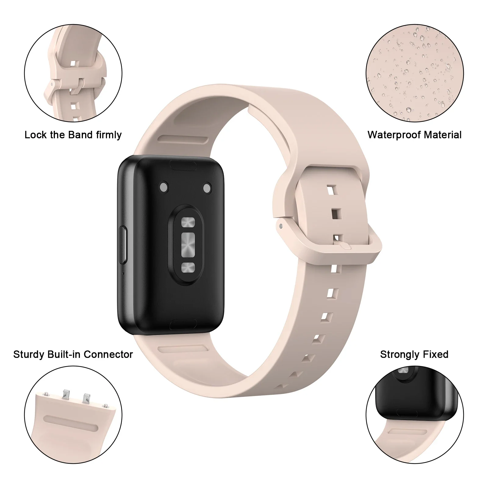 غطاء حماية للشاشة + حزام سيليكون لهاتف سامسونج جالاكسي فيت 3 باند حافظة من الزجاج المقسى لهاتف سامسونج جالاكسي فيت 3