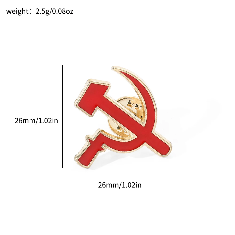 Cccp broche de liga vintage comunista soviético foice martelo pentagrama emblema de metal para homens e mulheres acessórios