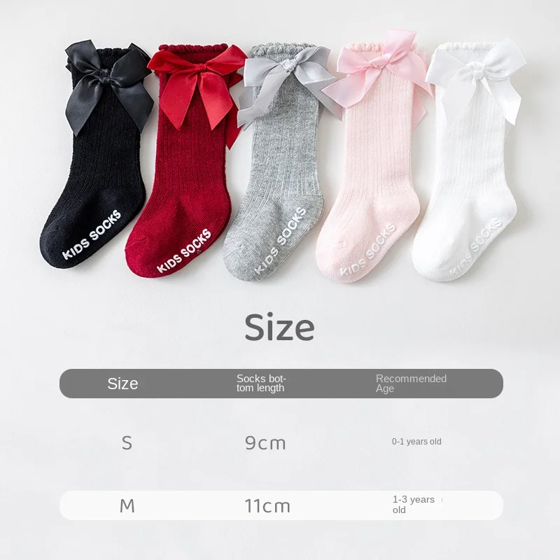 Baby Stuff Newborn Girls  Princess Bow Socks Spring Autumn Cotton Children Socks Non-slip Stockings Infant Accessories  Clothes