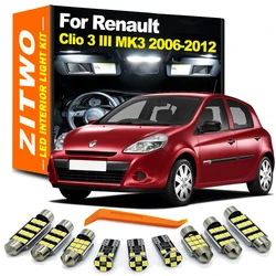 ZITWO 13Pcs For Renault Clio 3 III MK3 2006 2007 2008 2009 2010 2011 2012 LED Bulb Interior Dome Trunk Sunvisor Light Kit