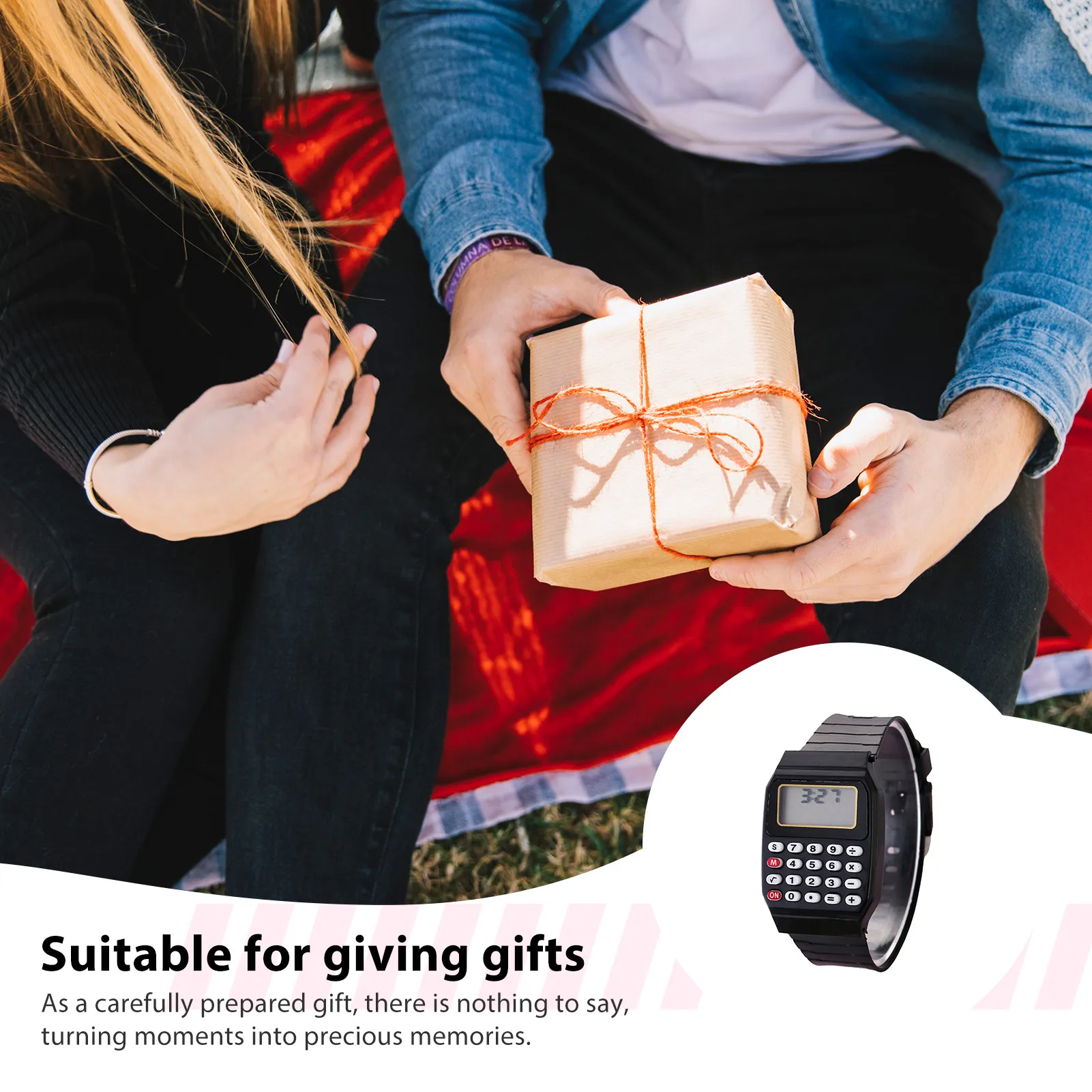 نموذج الساعة آلة حاسبة مدمجة ملونة وخفيفة الوزن وآلة حاسبة بسيطة للطلاب والمعلمين واللوازم المدرسية #3