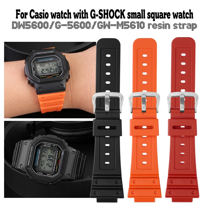 16mm Silicone Bracelet For Casio G-Shock GW-5000/B5600/M-5610 DW5600e GLX-5600 Resin Rubber Strap Waterproof Watchband Ga2100