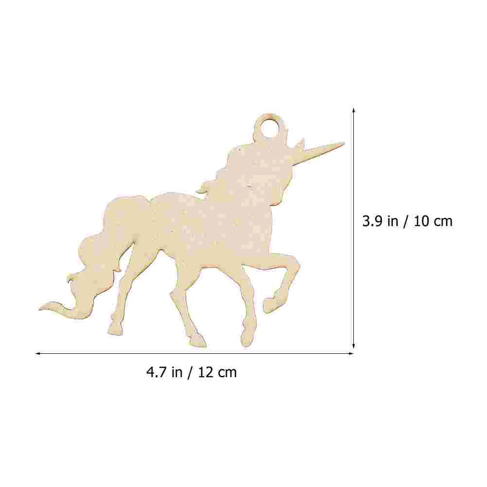 Unicorn Chips Toys Wood Slices for DIY Crafts Unfinished Rainbow Shapes Wooden Shaped Cutout Party Ornaments Child Kids Cutouts
