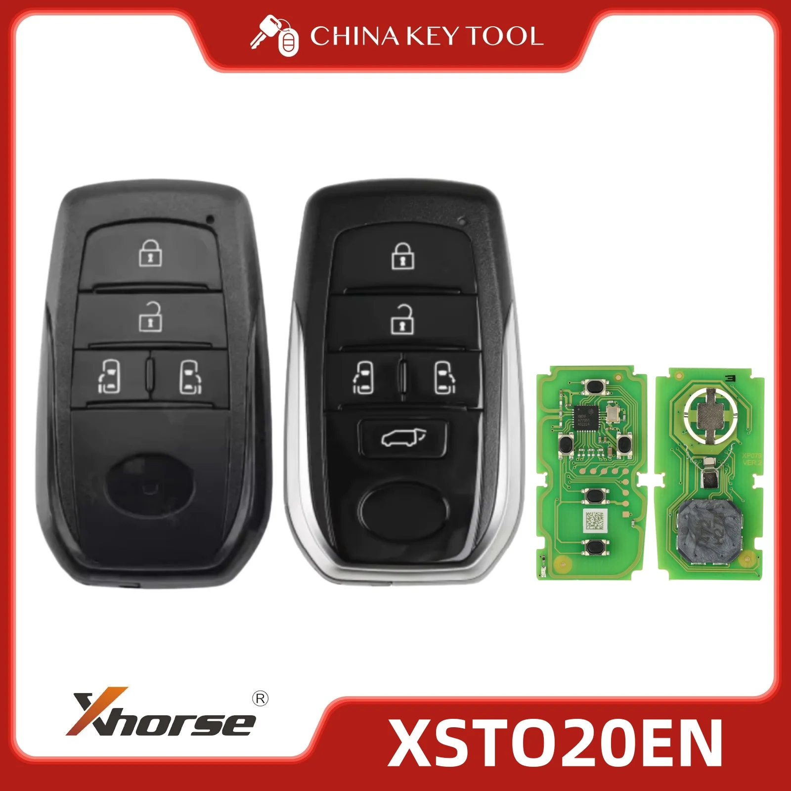 Xhorse XSTO20EN TOY.T XM38 Smart Key PCB com Shell 4/5 Botões Versão Global