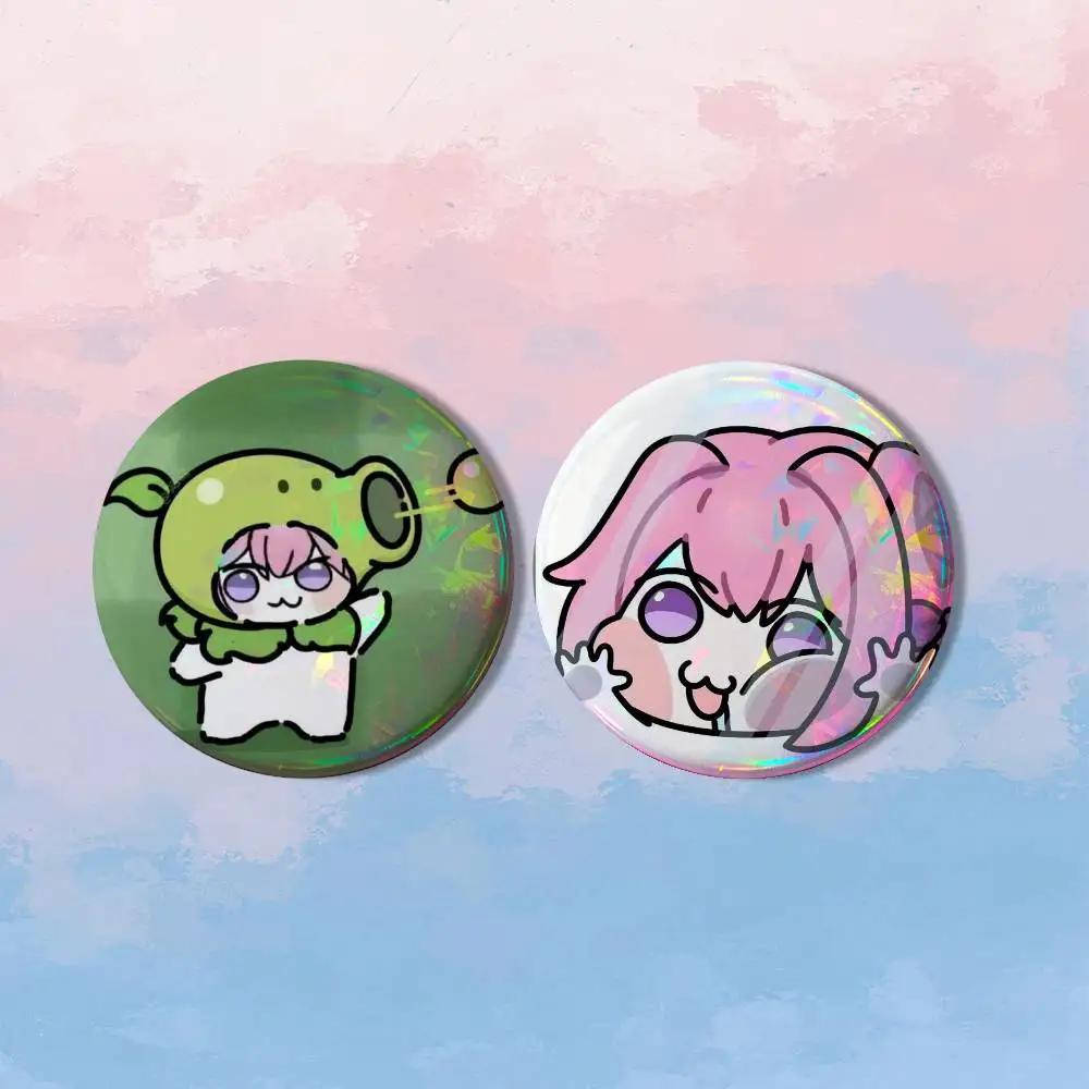 Doro Meme Cute 2 piece set Badges On Backpack Jacket Cartoon Round Brooches Acrylic Button Pins Collection Gifts