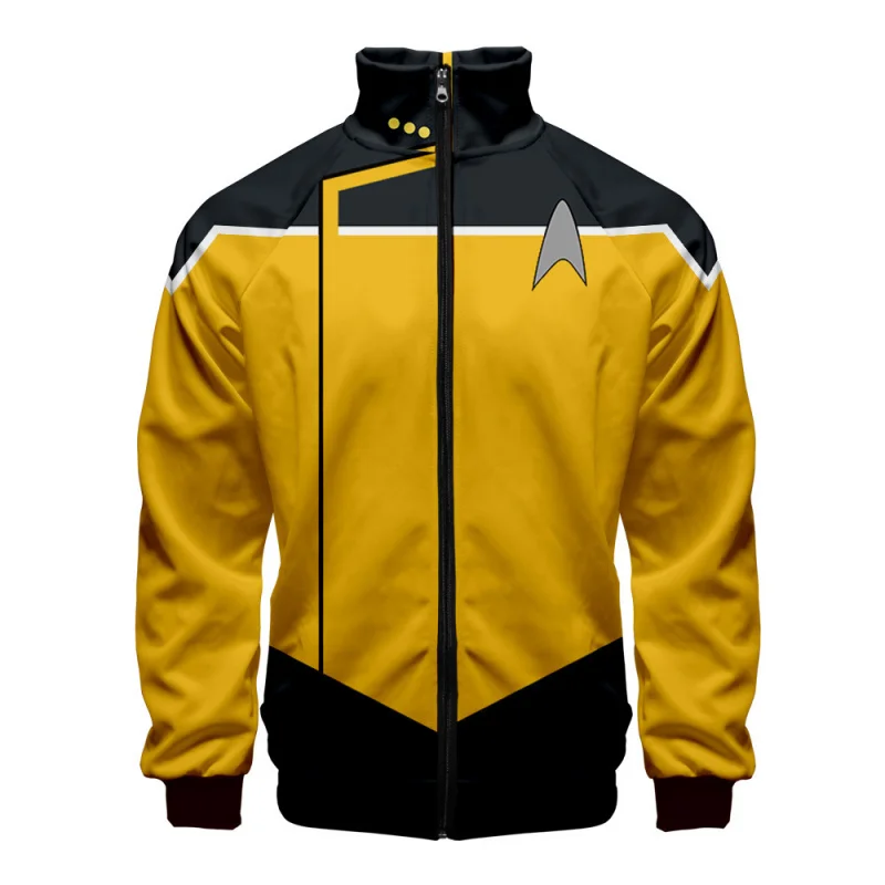 Halloween anime costumes Star Trek lower crew characters wear stand-up collar zip-up sweatshirt hoodie men and women