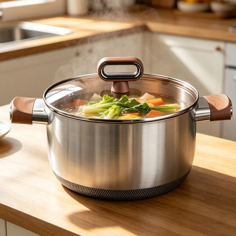 Stainless Steel Stockpot, Titanium Honeycomb Non Stick Deep Soup Pot Universal for All Stovetops