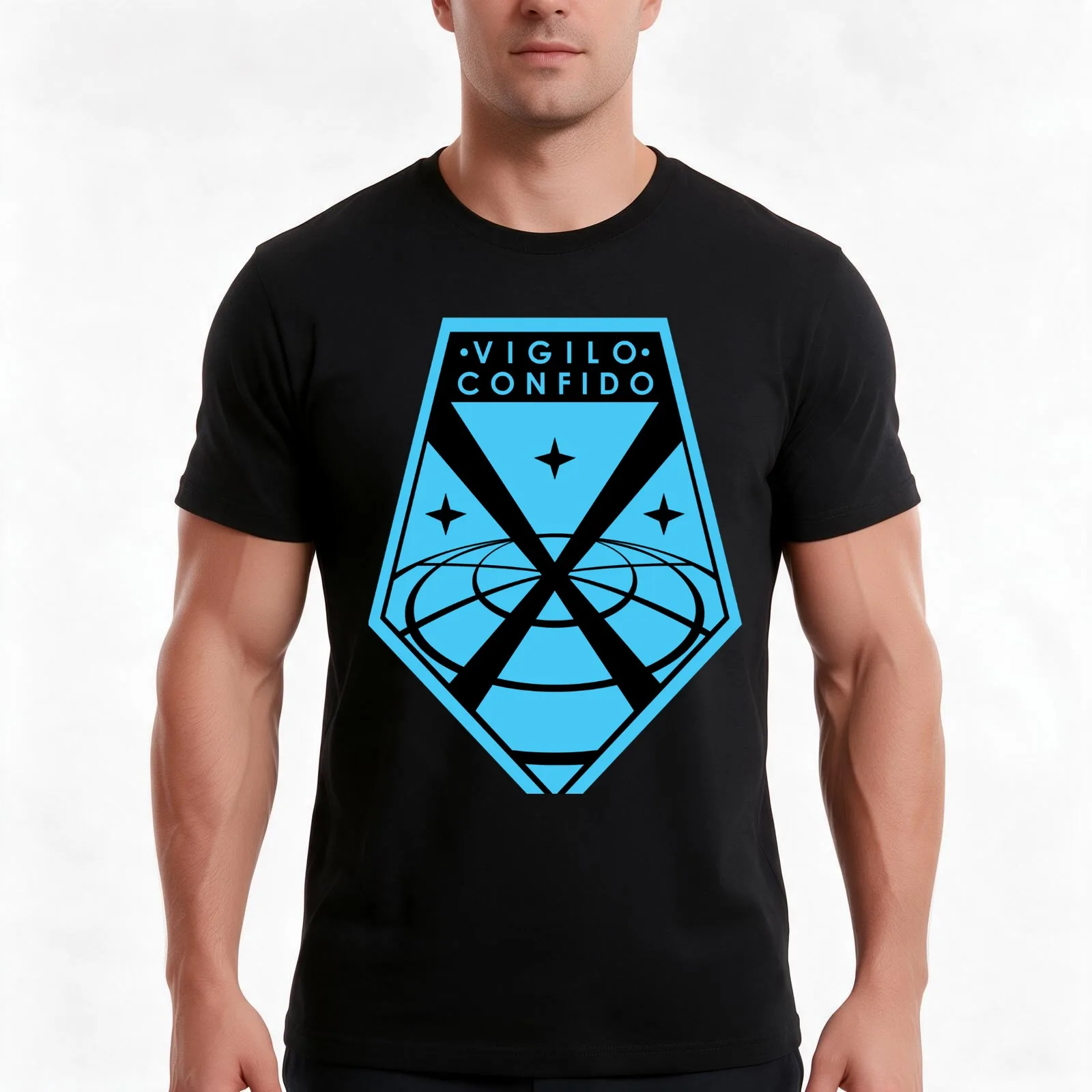 Vigilo Confido XCOM Logo Essential T-Shirt Summer Casual Cotton Tee Oversized Streetwear Tops Vintage Graphic Print