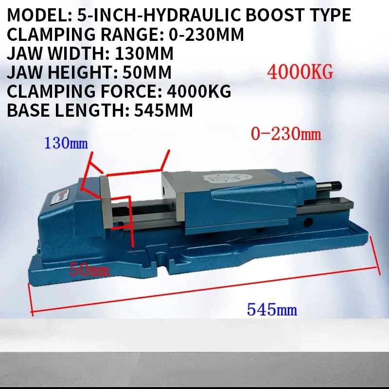 Internal-Mount Hydraulic Vise, Precision Hydraulic Parallel-Jaw Vise, 6/8-inch Machining Center Vise(Customized)